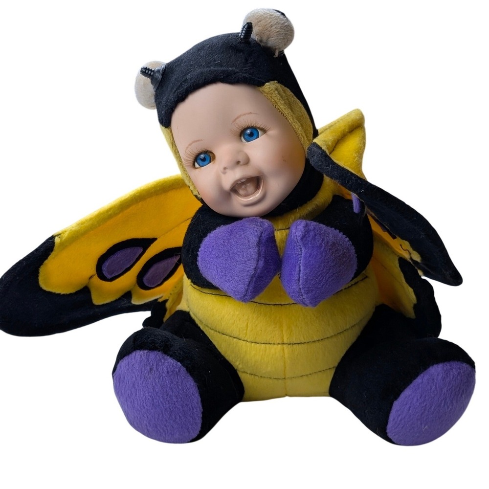 Cuddle Kids Geppeddo Porcelain Face Plush Baby Doll Butterfly Bee Costume 02 Y2K